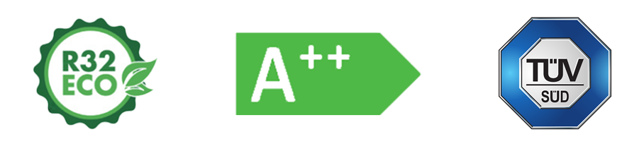 Certifikaty Climalogy Certifikaty tepelnych cerpadie Climalogy - A++, R32, TUV